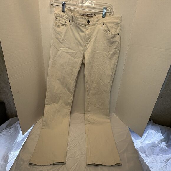 Ralph Lauren Mid Rise Moderate Straight Leg Ivory Classic Stretch Jeans SZ 6 - Picture 1 of 10